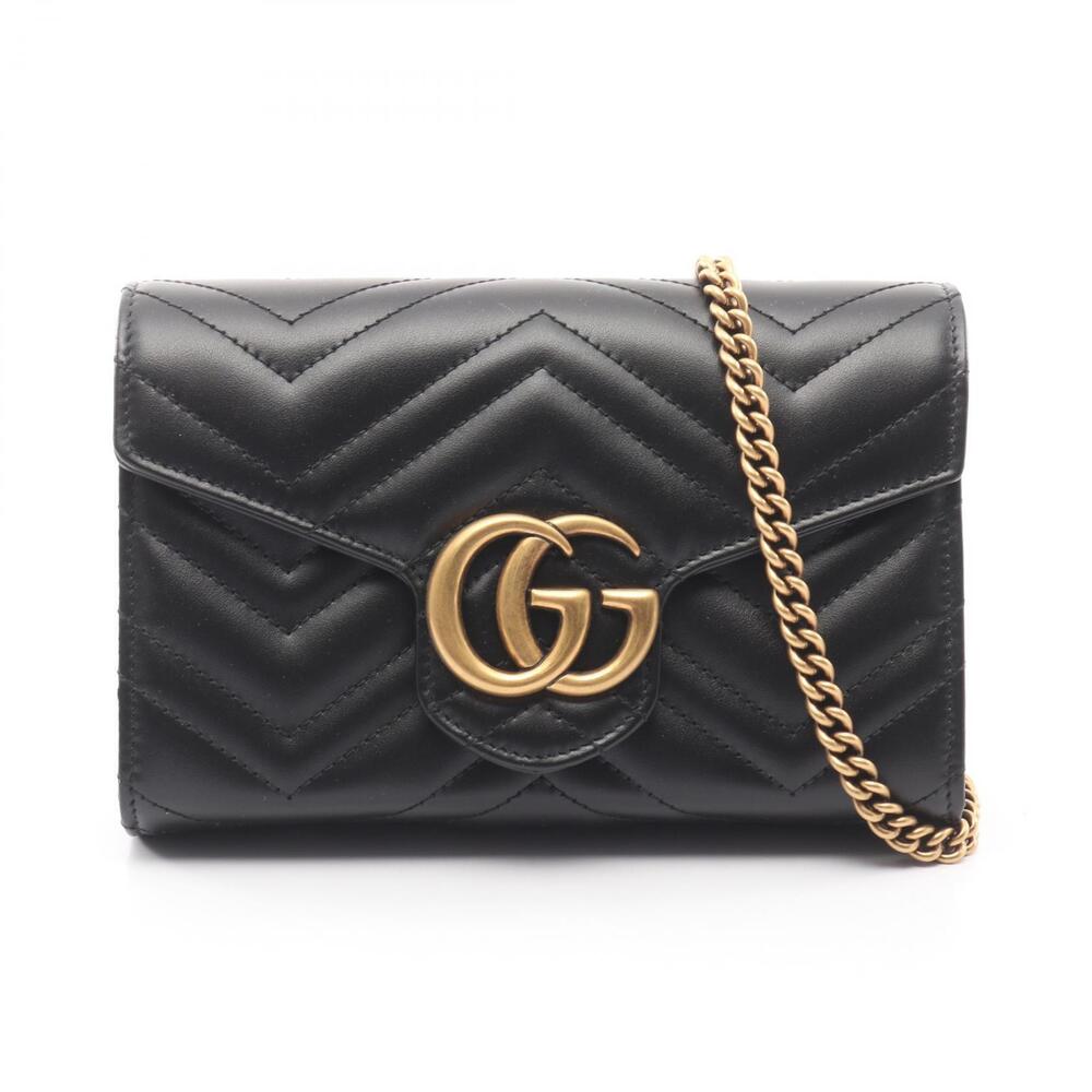 Gucci GG Marmont Leather Shoulder Bag Black